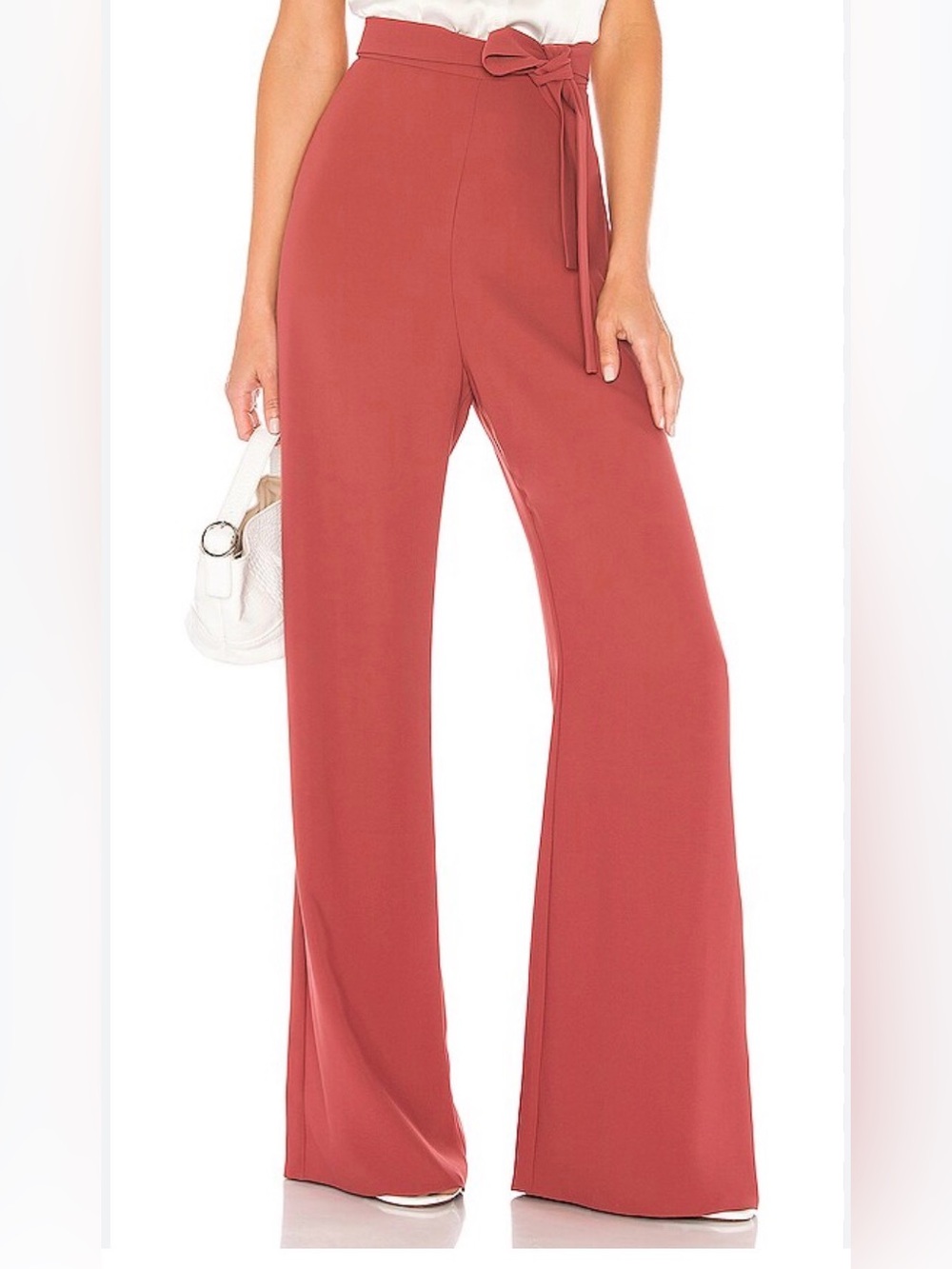Amanda Uprichard Ariya Pants Excalibur Pink Terra Cotta Wide Leg Pants Small